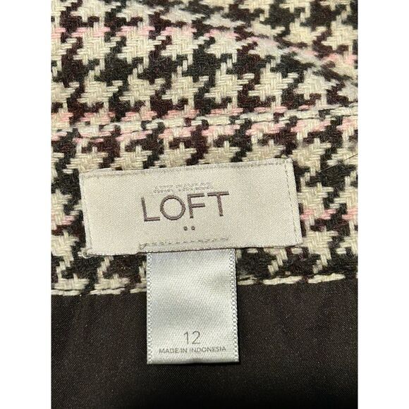 Loft size 12 women's tweed skirt brown cream mini pencil - Picture 4 of 5